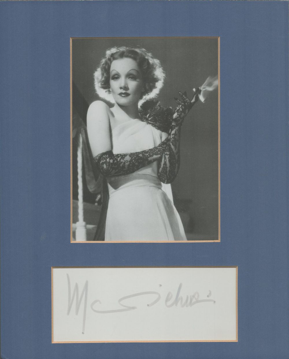Lot 341: Marlene Dietrich signed white signature page Approx. 5.5x2.5...