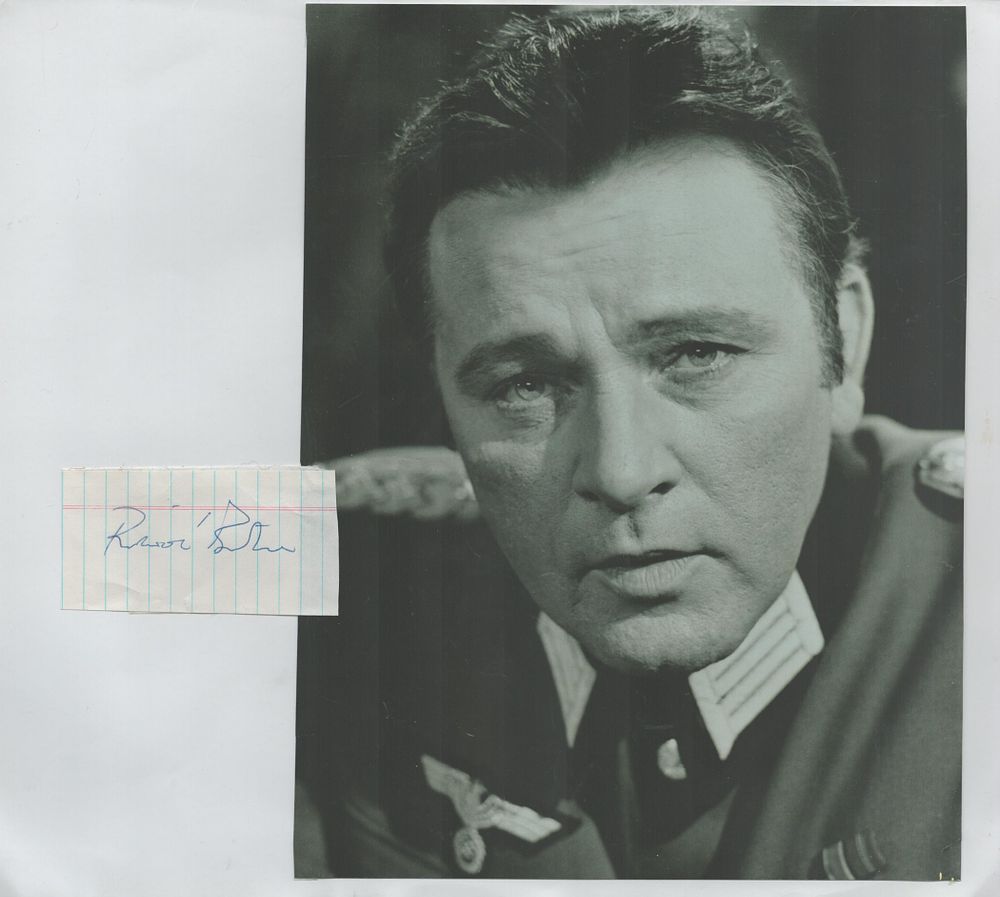 Lot 343: Richard Burton signed small signature page Approx. 3x1.75...