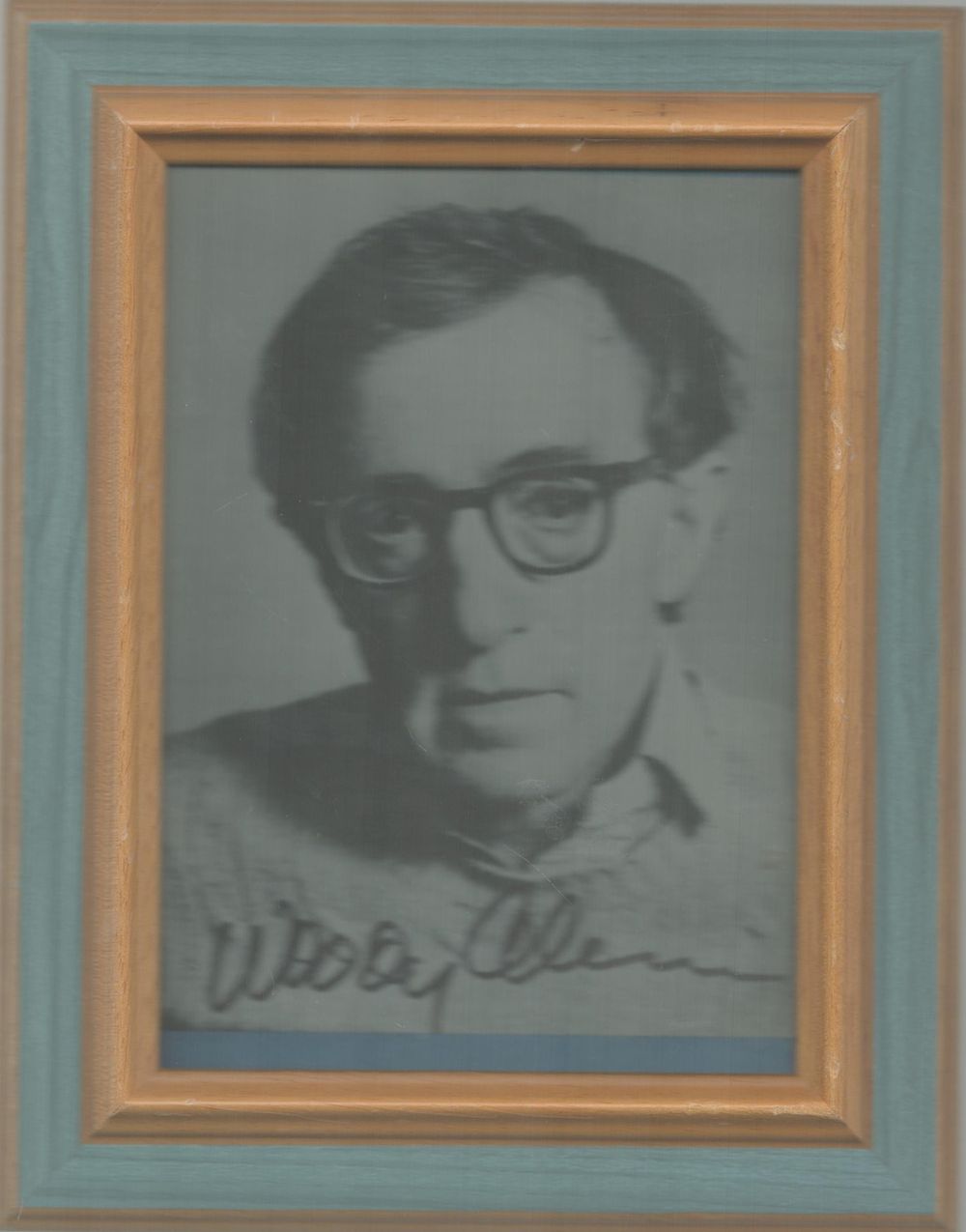 Lot 345: Woody Allen signed black white photo Approx. 6.5x5...