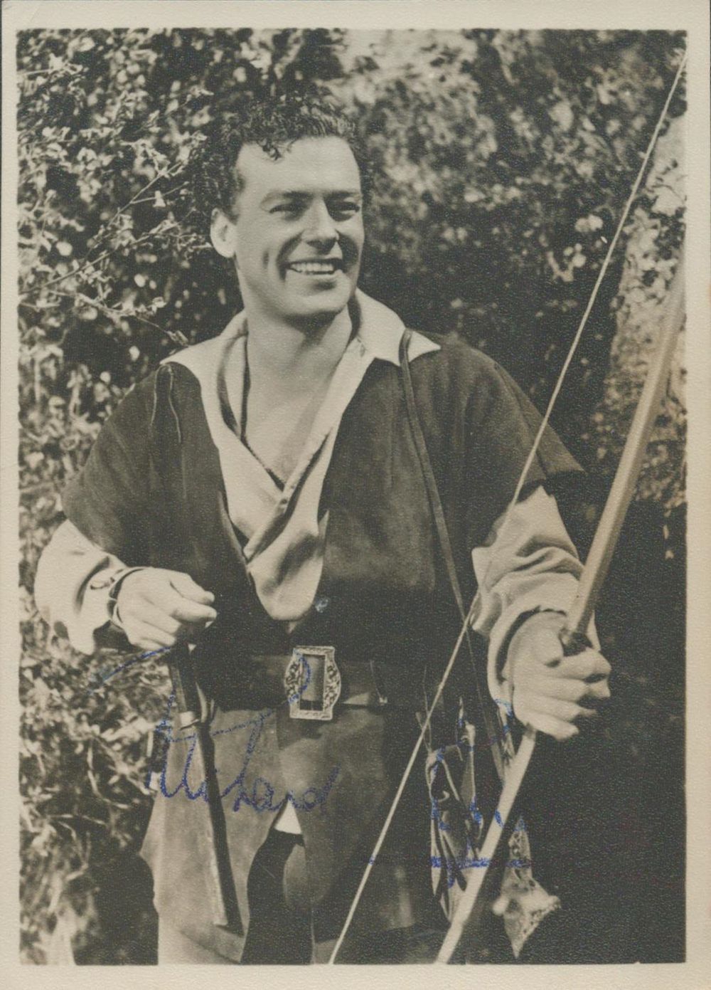 Lot 347: Richard Greene signed as Robin Hood vintage black...