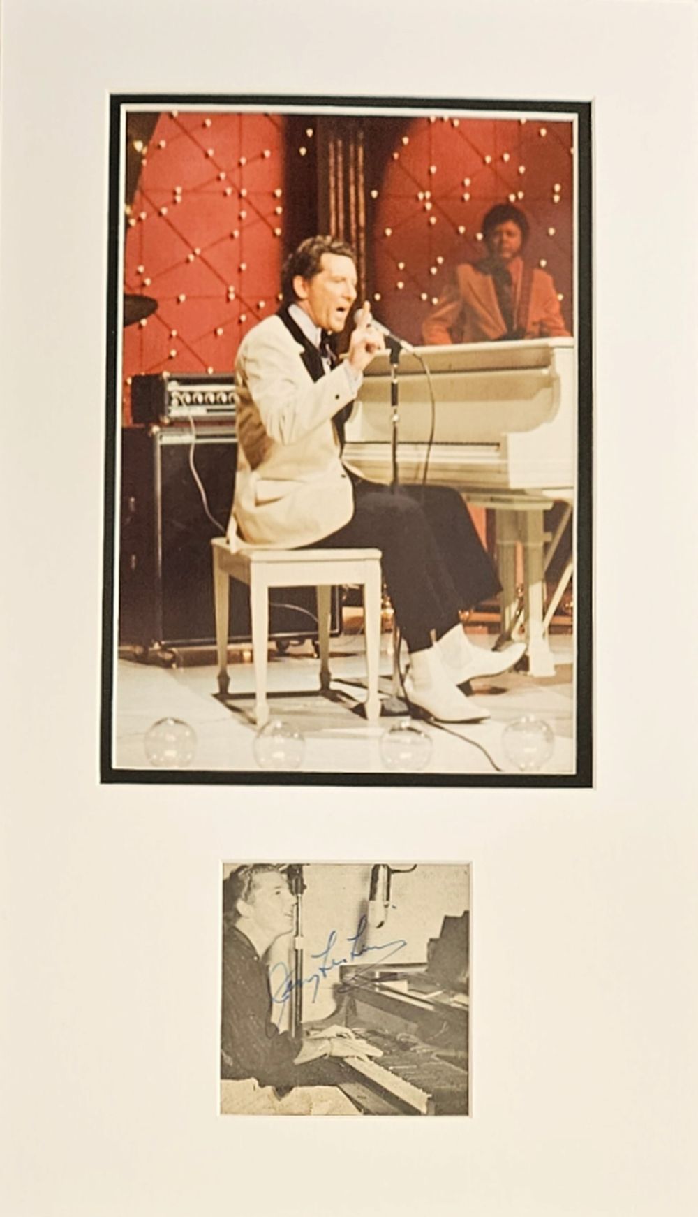 Lot 354: Jerry Lee Lewis signed black & white picture...