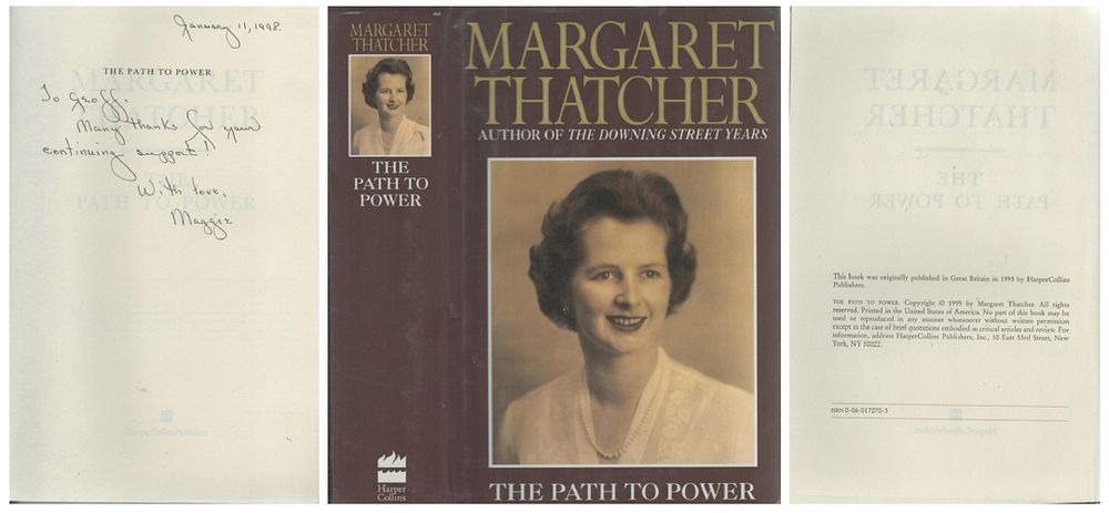 Lot 359: Margaret Thatcher signed Book 'The path to power'...