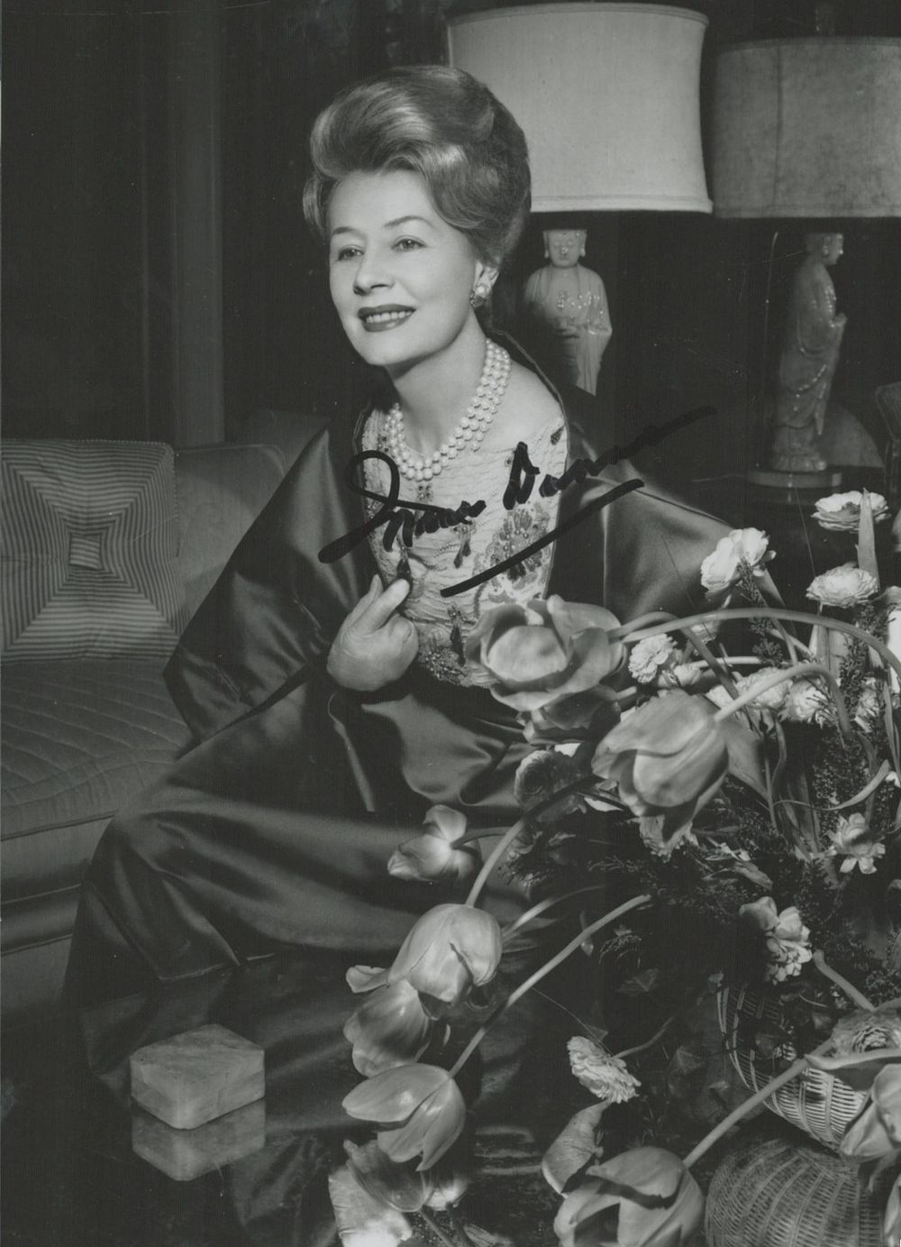 Lot 371: Irene Dunne signed vintage black & white photo...