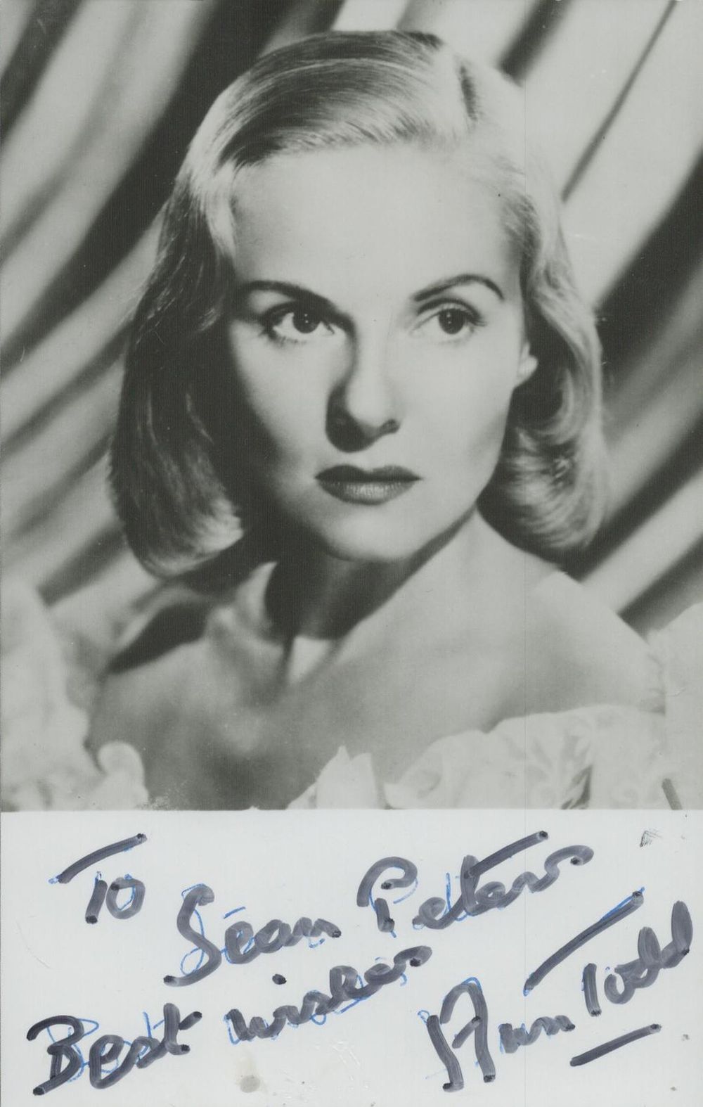 Lot 373: Ann Todd signed vintage black & white photo...