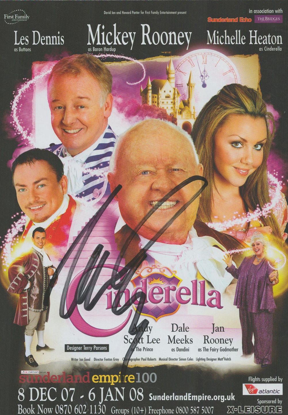 Lot 398: Michelle Heaton signed Theatre flyer. 'Cinderella'. Good condition....