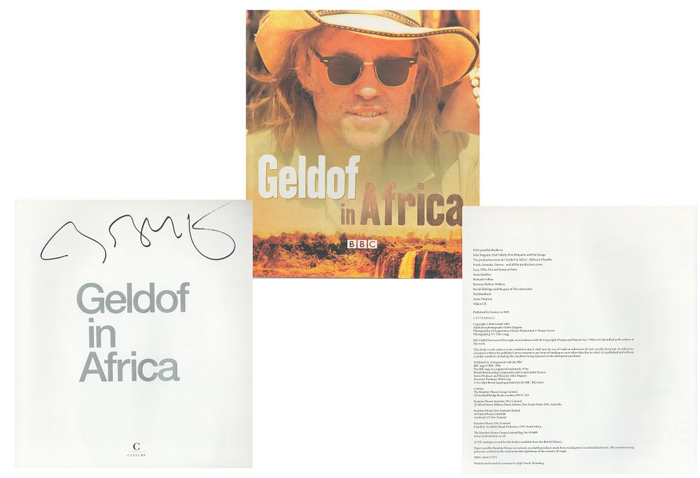 Lot 431: Bob Geldof signed hardback book titled Geldof in...