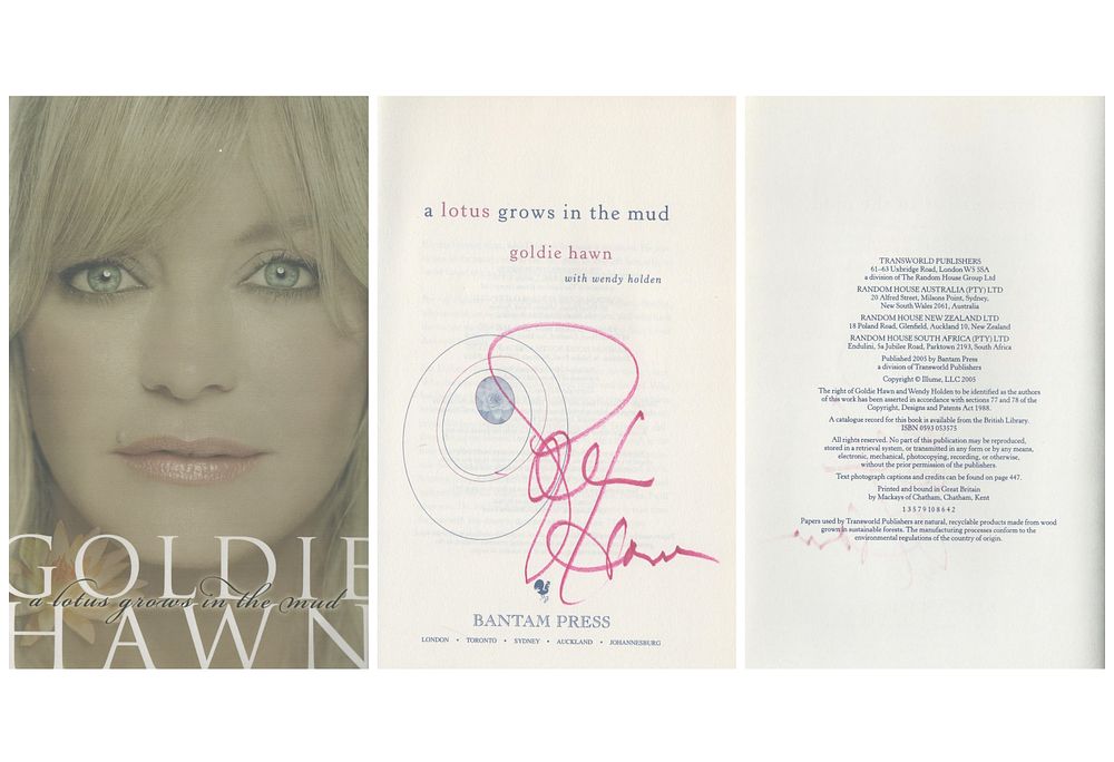 Lot 442: Goldie Hawn signed hardback book titled a Lotus...