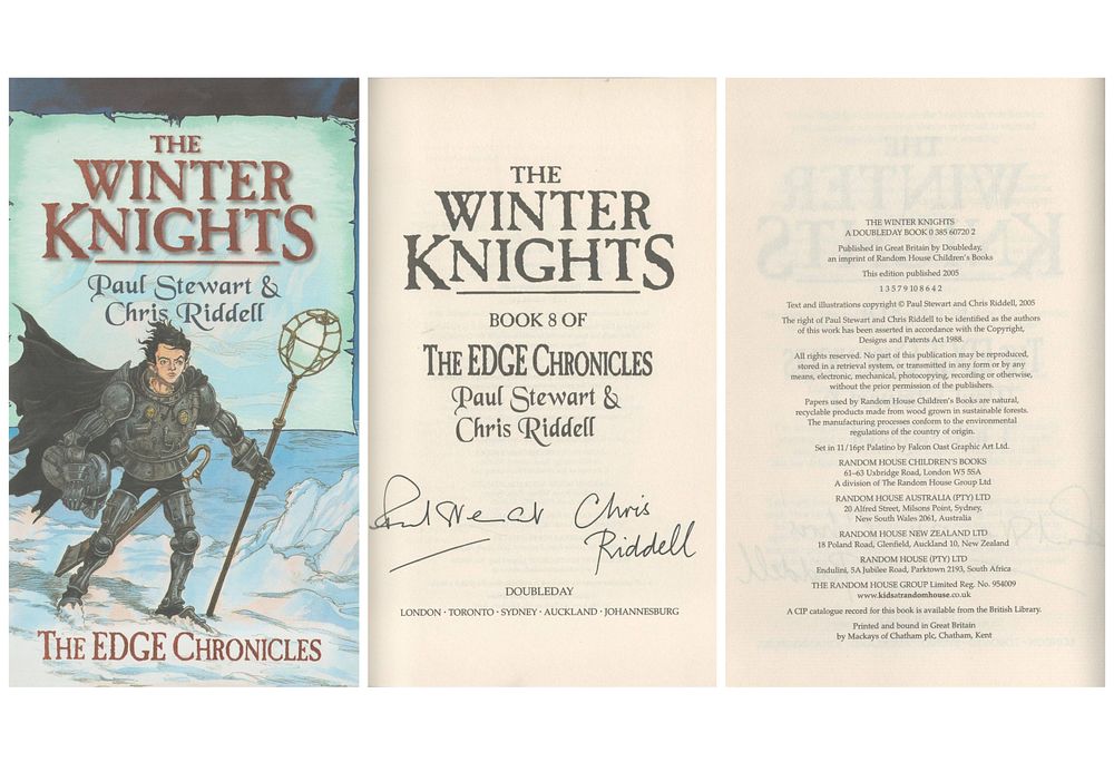 Lot 447: Paul Stewart and Chris Riddell signed hardback book...