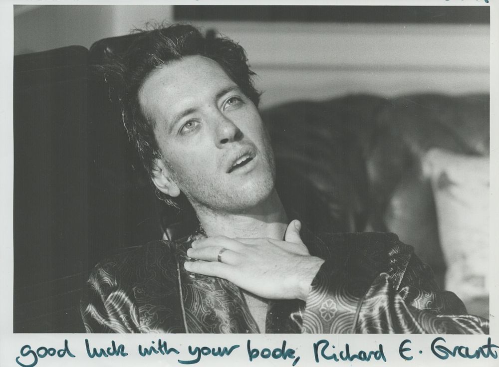 Lot 460: Richard E. Grant signed black & white photo...