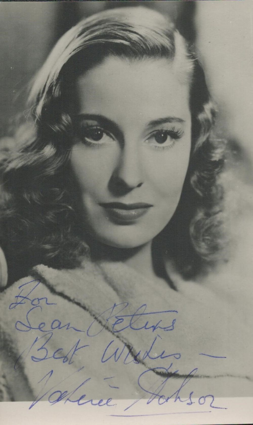 Lot 464: Valerie Hobson signed black & white photo 5x3...
