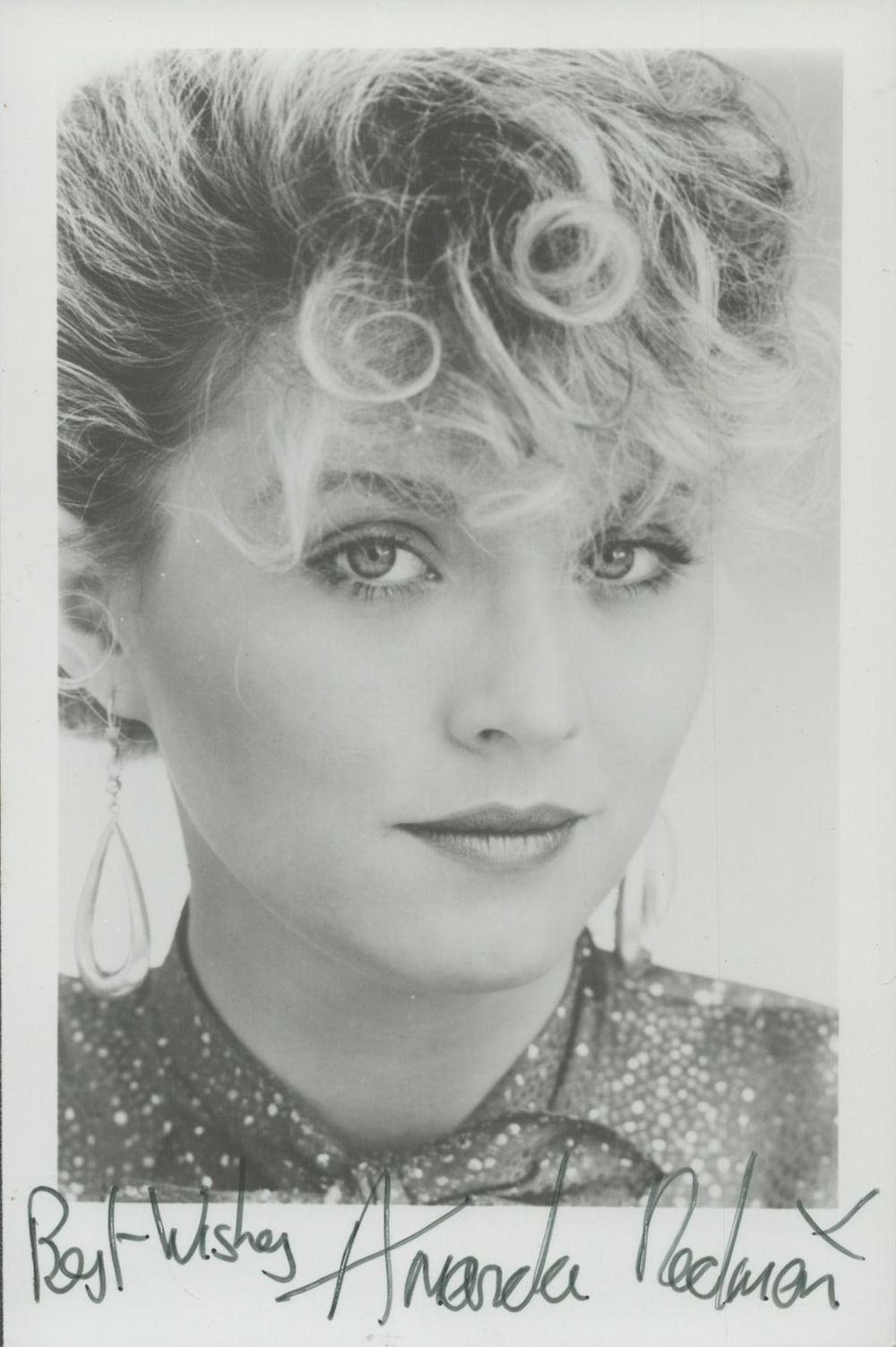 Lot 488: Amanda Redman, MBE signed black & white photo...