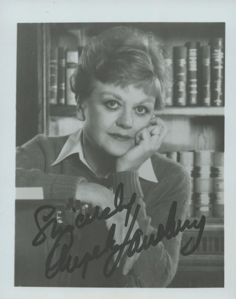 Lot 491: Dame Angela Lansbury, DBE signed black & white...