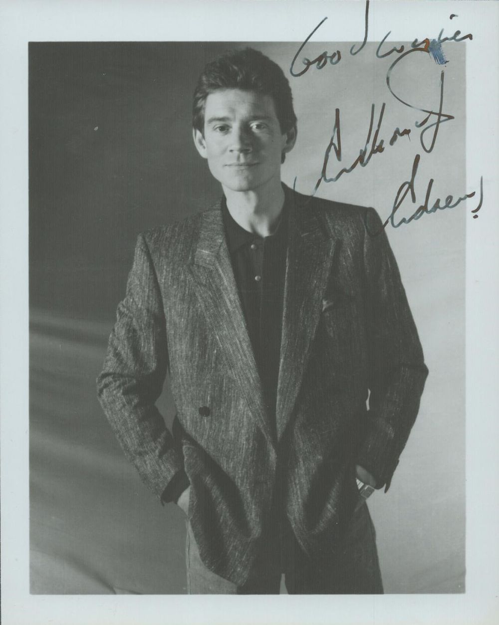 Lot 495: Anthony Andrews signed black & white photo 5x4...
