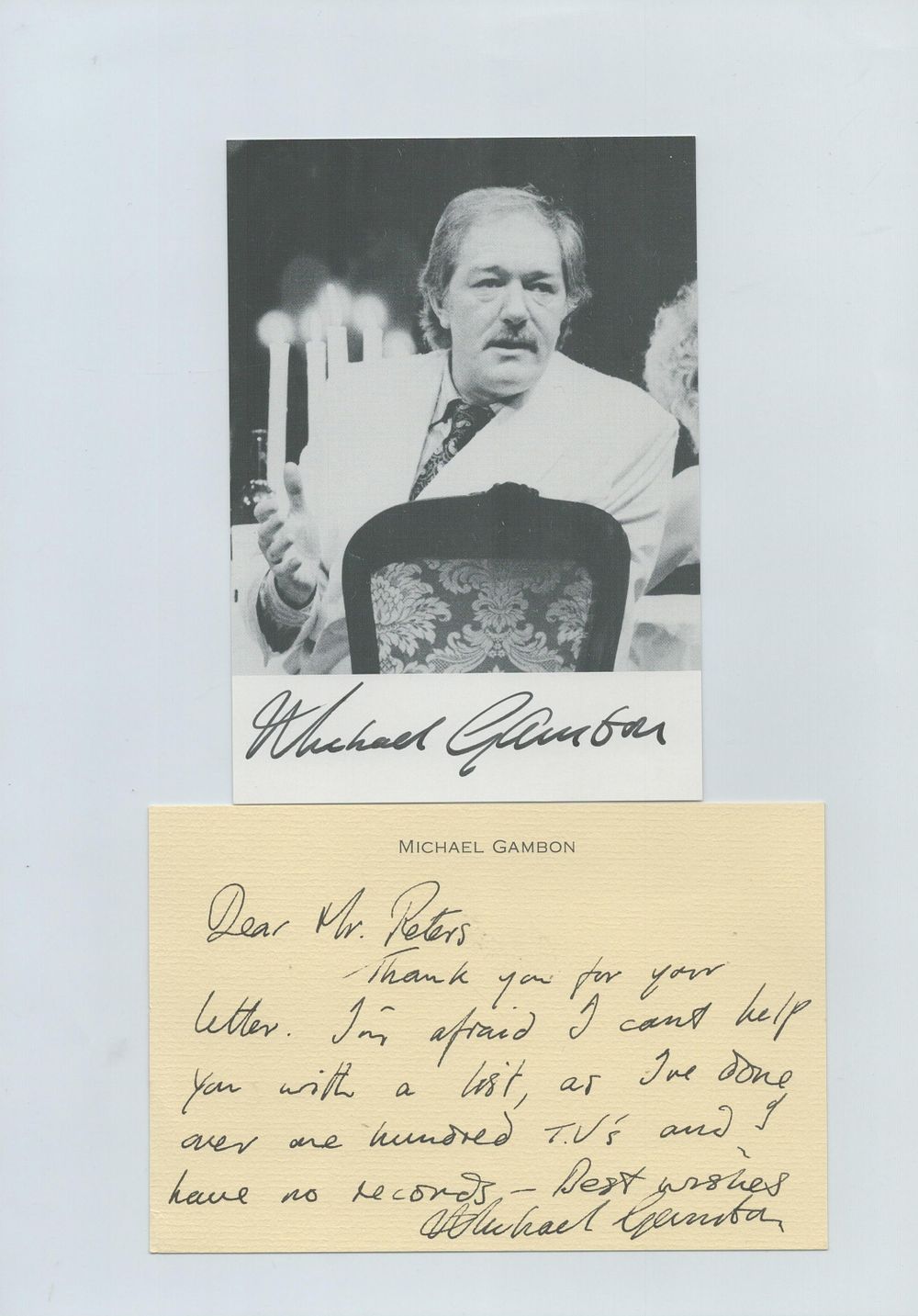 Lot 500: Sir Michael Gambon, CBE signed black & white...