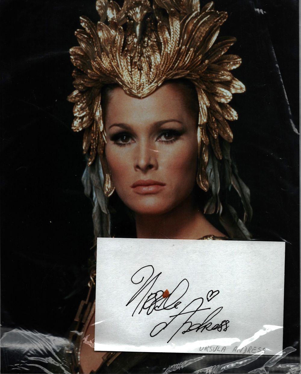 Lot 502: Ursula Andress signature piece with 10 inch by...