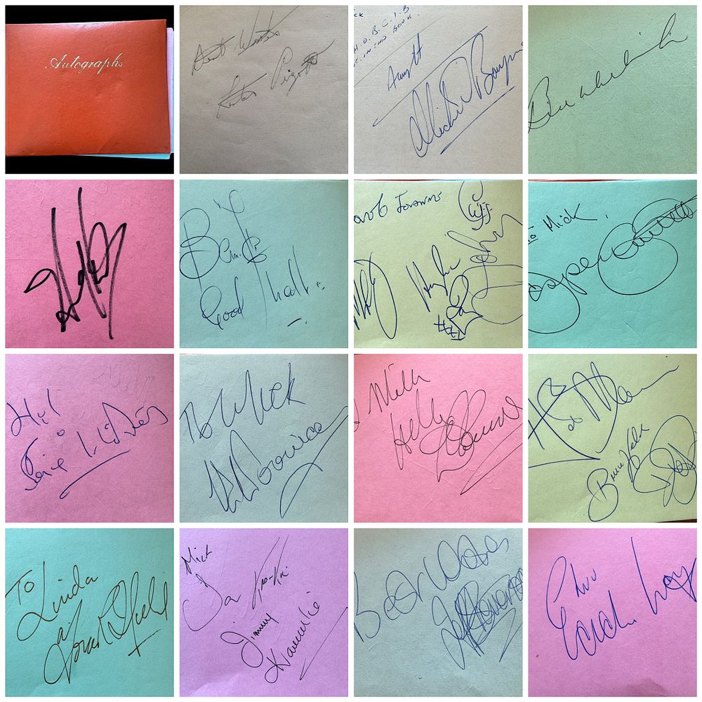 Lot 506: Autograph Book includes Hefty Jazz, Jimmy Krankie, Drifters...