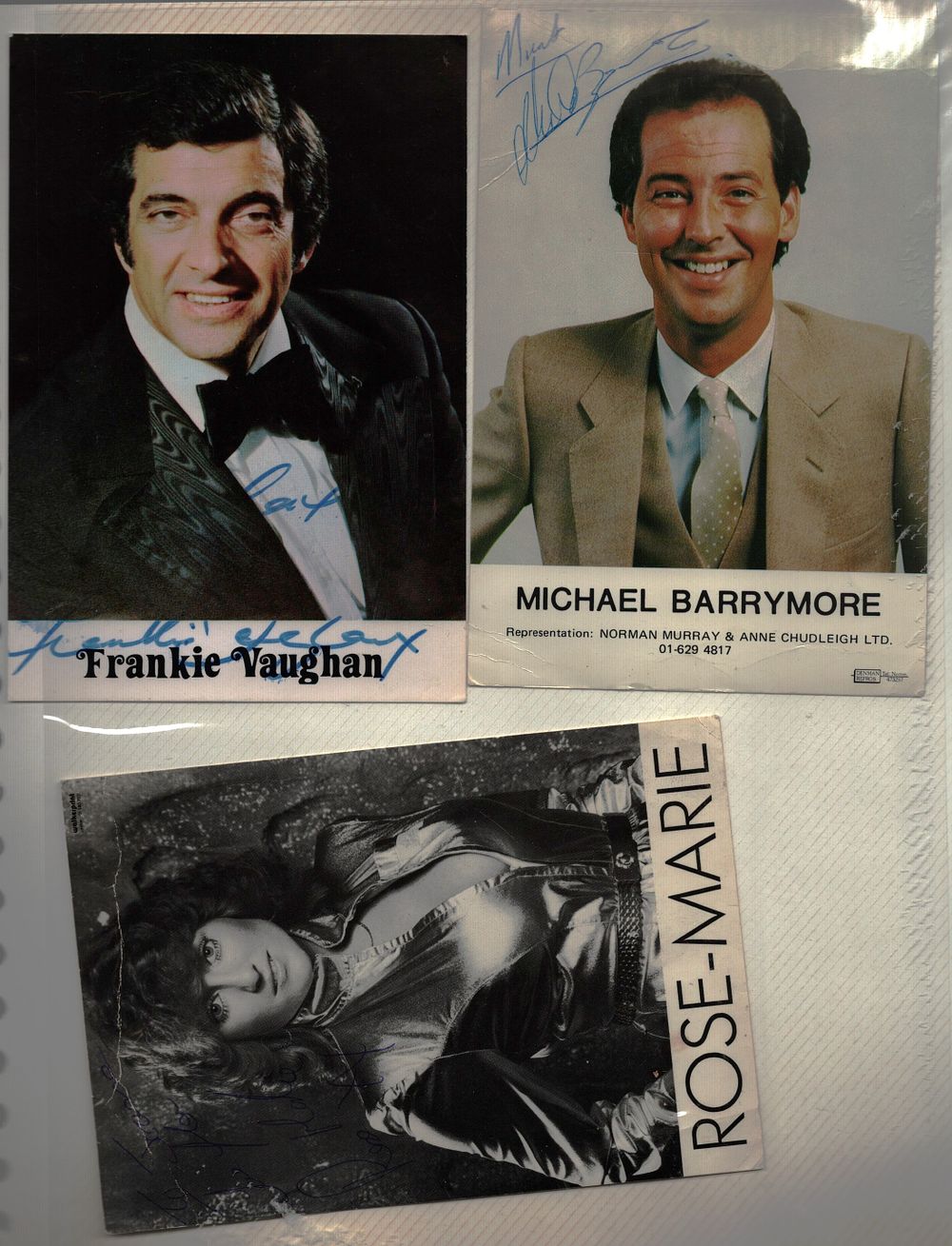 Lot 510: Signed promo photo`s Frankie Vaughan, Michael Barrymore and...