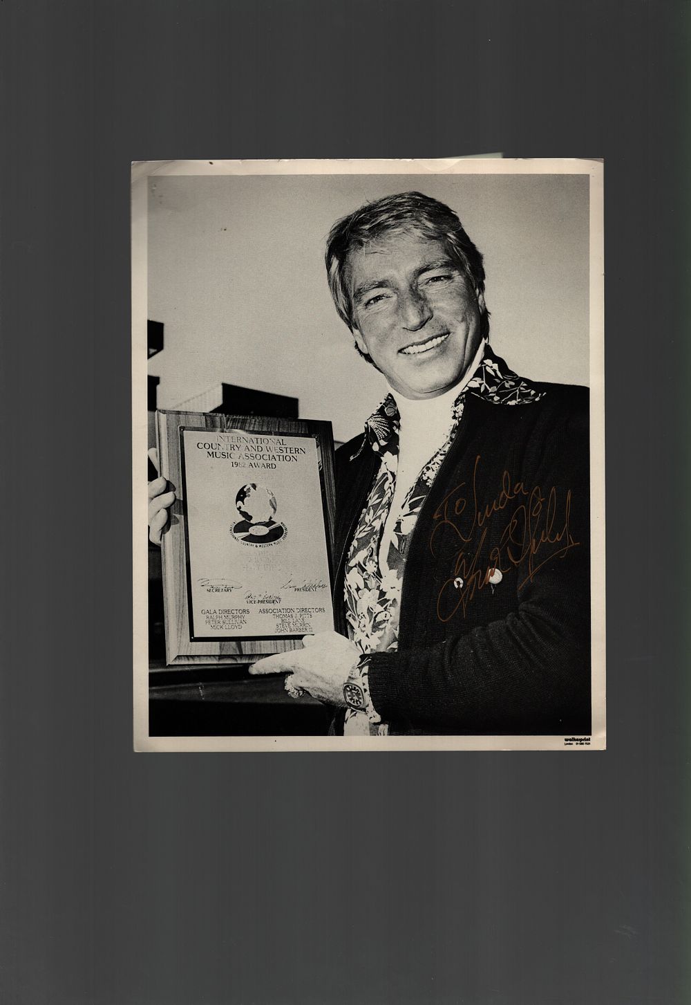 Lot 514: Frank Ifield Signed black and white promo photo,...