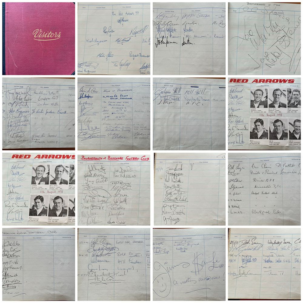 Lot 519: Vintage Visitors book includes signatures, Jimmy Tarbuck, Douglas...