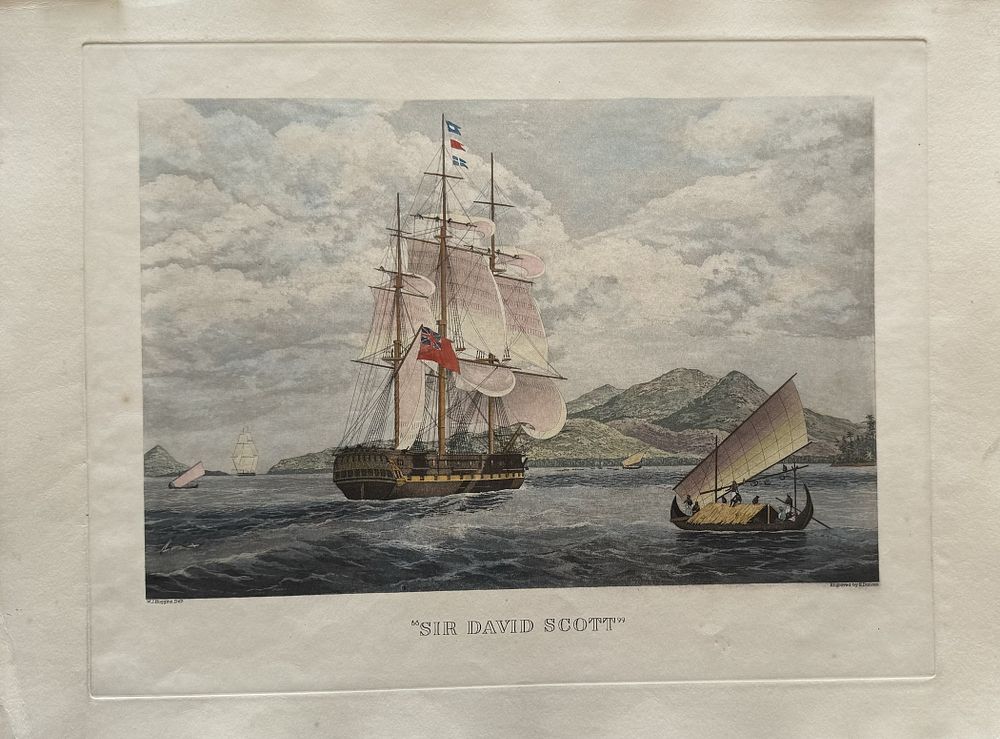 Lot 522: William John Huggins Engraving Sir David Scott vintage...