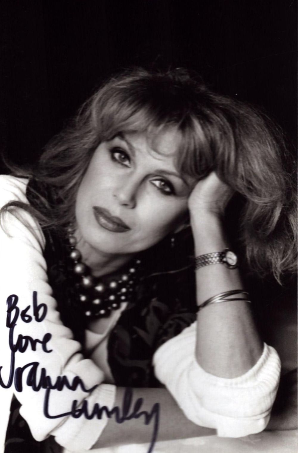 Lot 557: Dame Joanna Lumley, DBE FRGS signed black &...