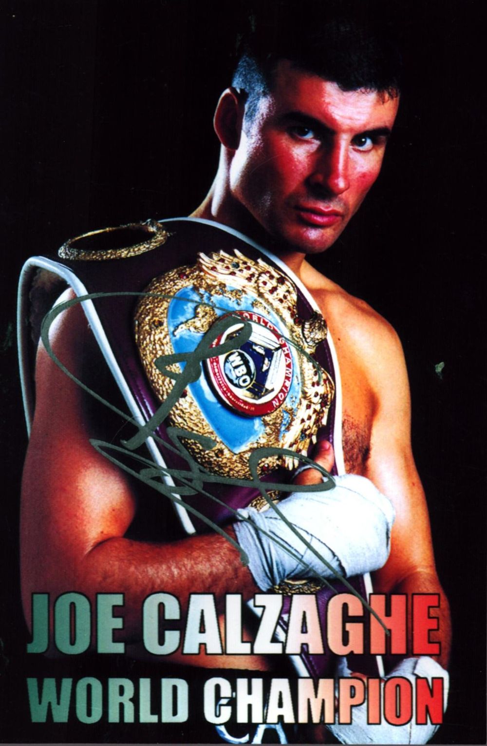 Lot 565: Boxer, Joe Calzaghe signed promo colour photo card...
