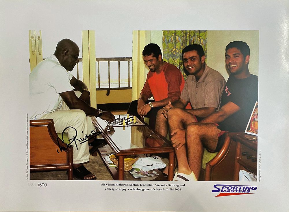Lot 589: Viv Richards with Sachin Tendulkar signed limited edition...