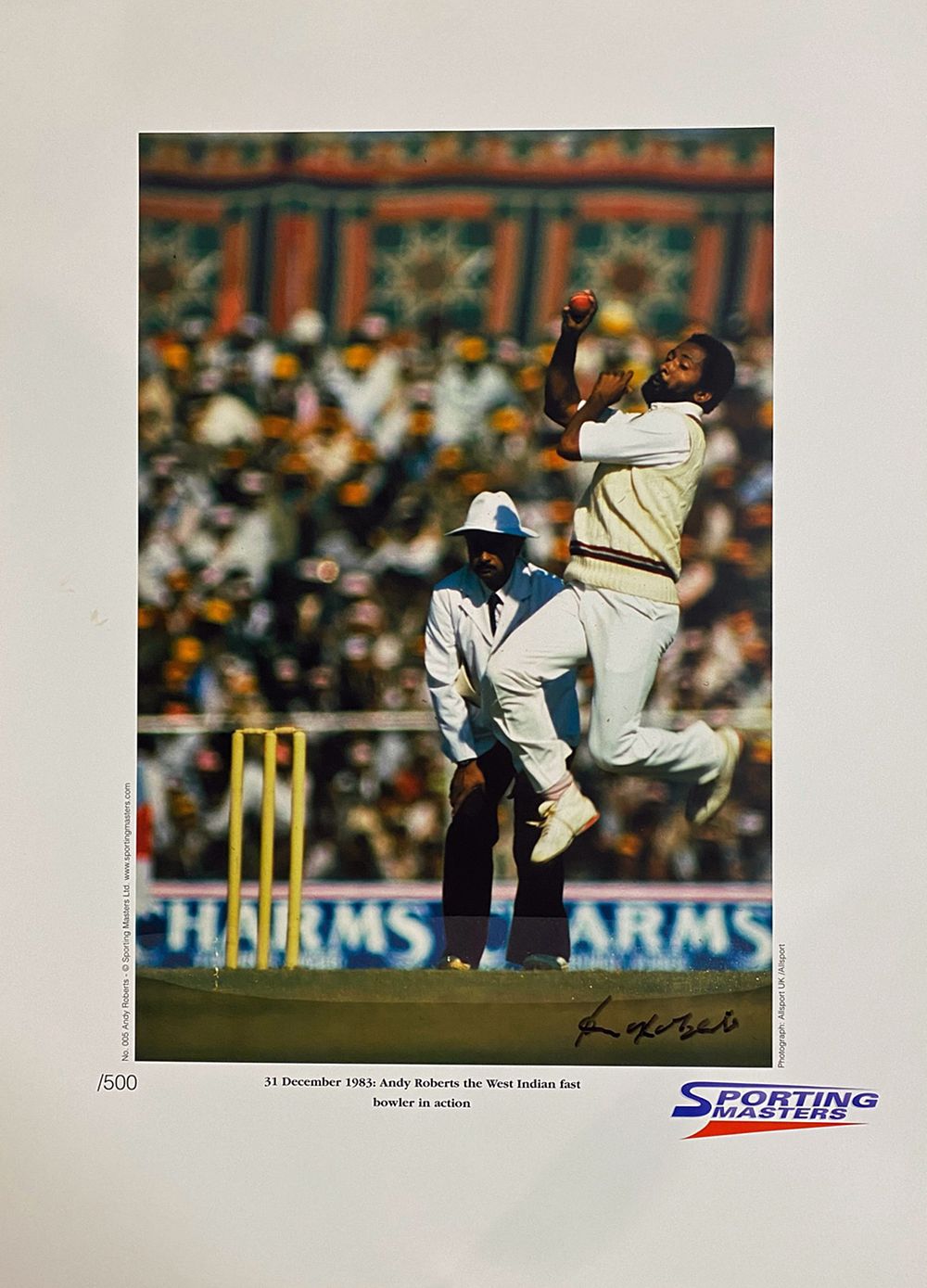 Lot 590: Andy Roberts signed limited edition print with signing...