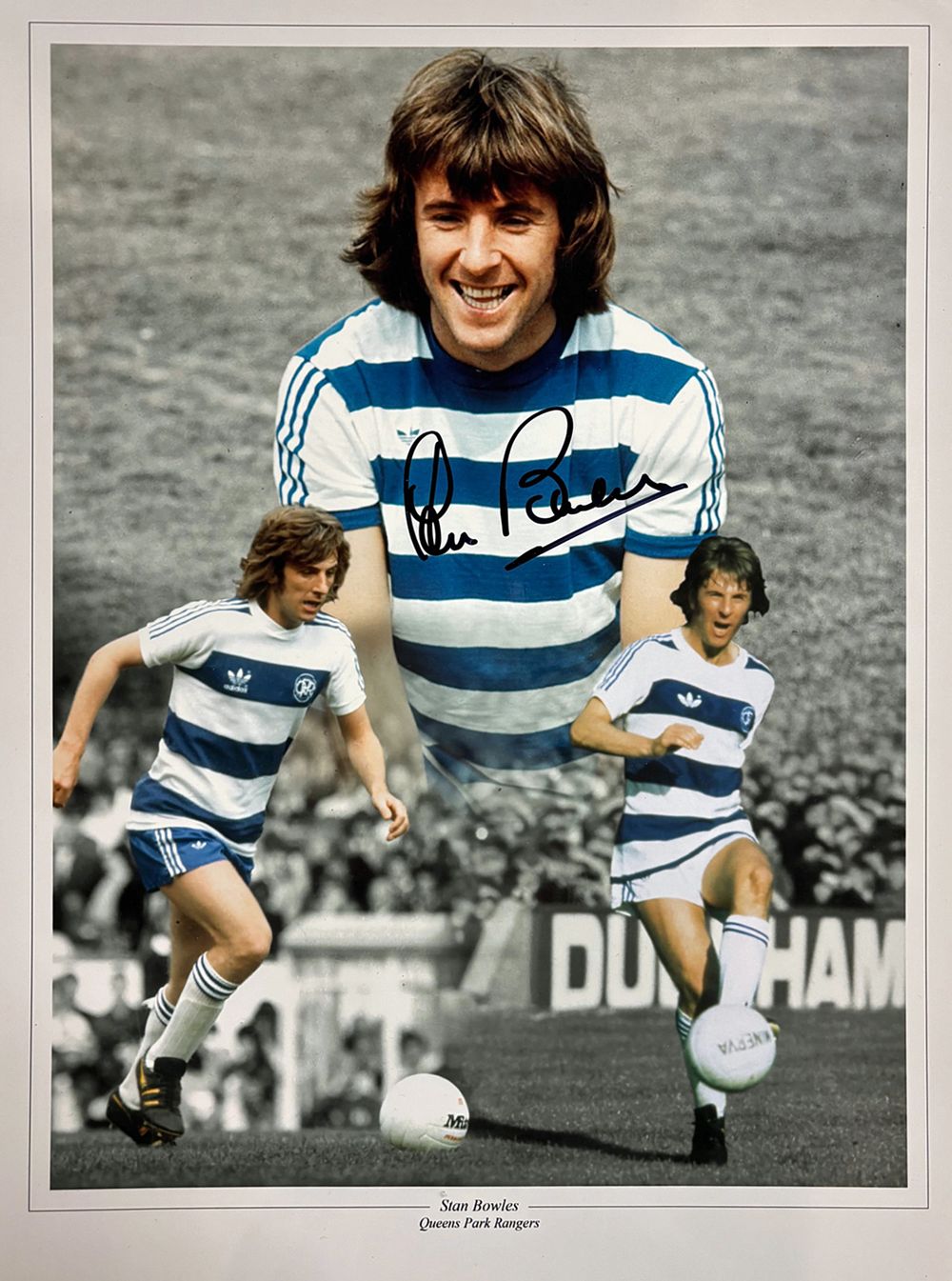 Lot 615: Stan Bowles signed photographic montage print Stan Bowles...