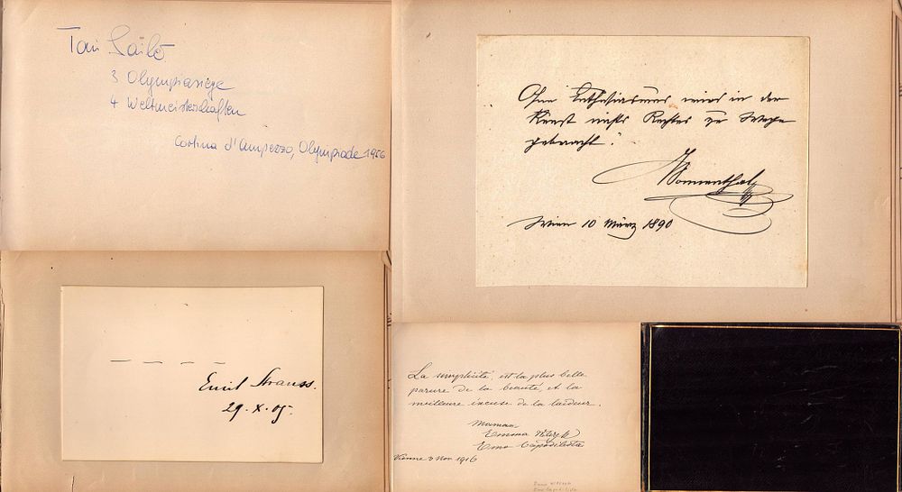 Lot 620: Vintage autograph book including signatures of Emma Maria...
