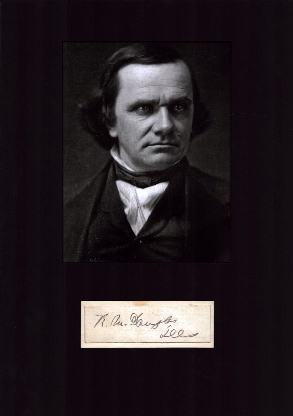 Lot 628: Stephen A. Douglas signature piece with signature cutting...
