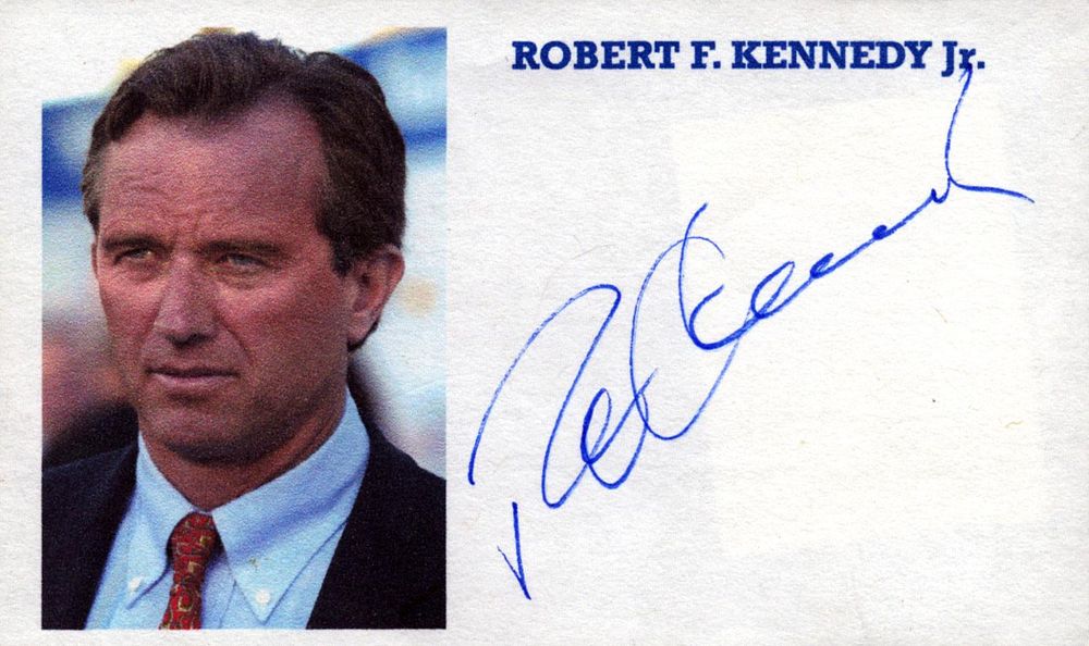 Lot 629: Robert F. Kennedy Jr signed promo card 5x3...