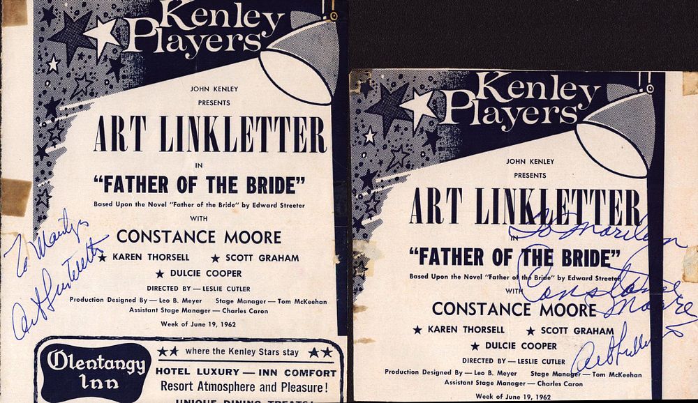 Lot 630: Art Linkletter and Constance Moore signed 'Father of...