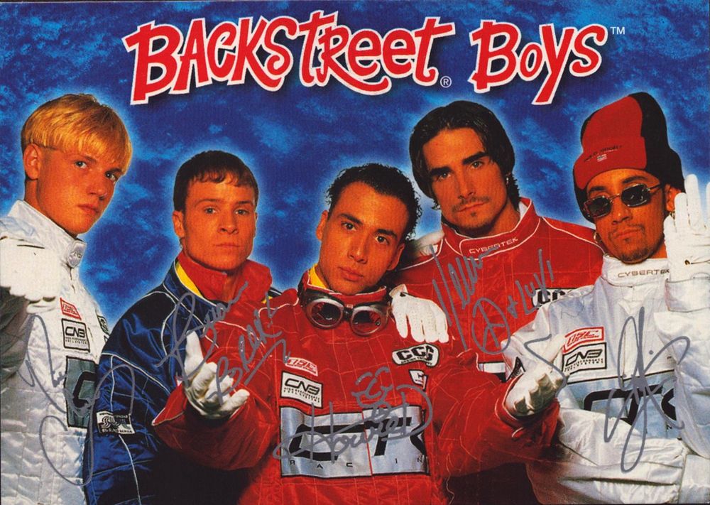 Lot 636: Backstreet Boys signed promo postcard 6x4 inch in...