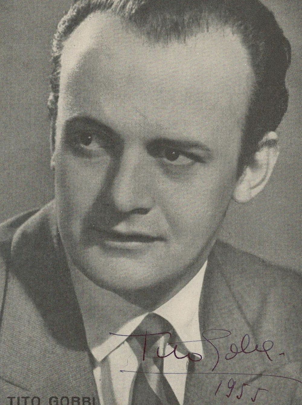 Lot 649: Tito Gobbi, a signed and dated (1955) photo....