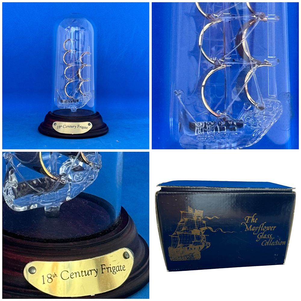 Lot 653: 18th Century Frigate Mayflower Glass Ship The Mayflower...