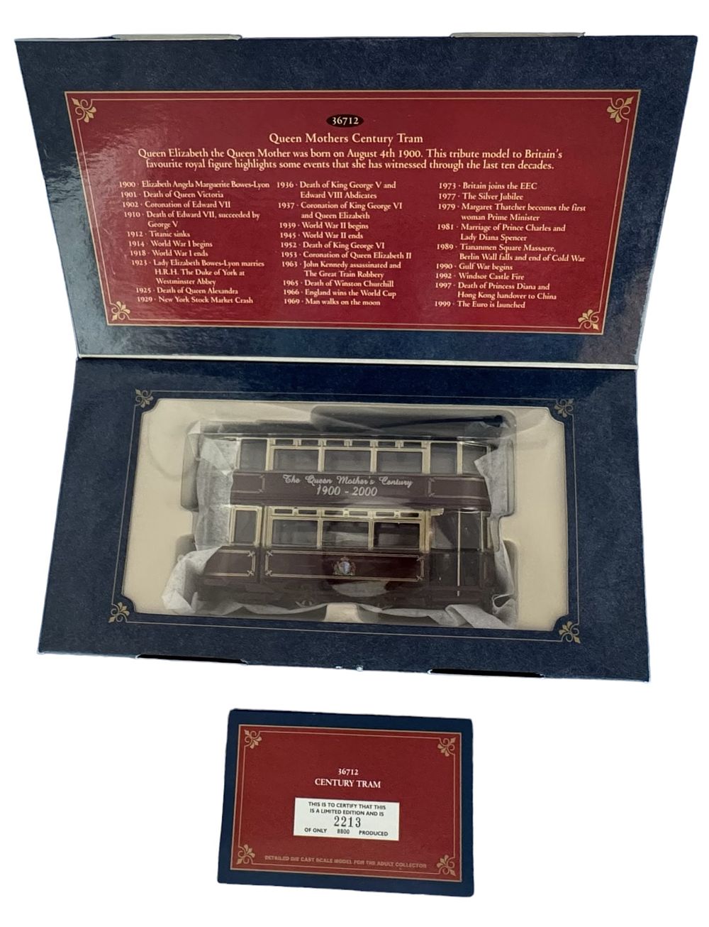 Lot 658: CORGI The Queen Mother`s Century Tram 1900-2000, Limited...