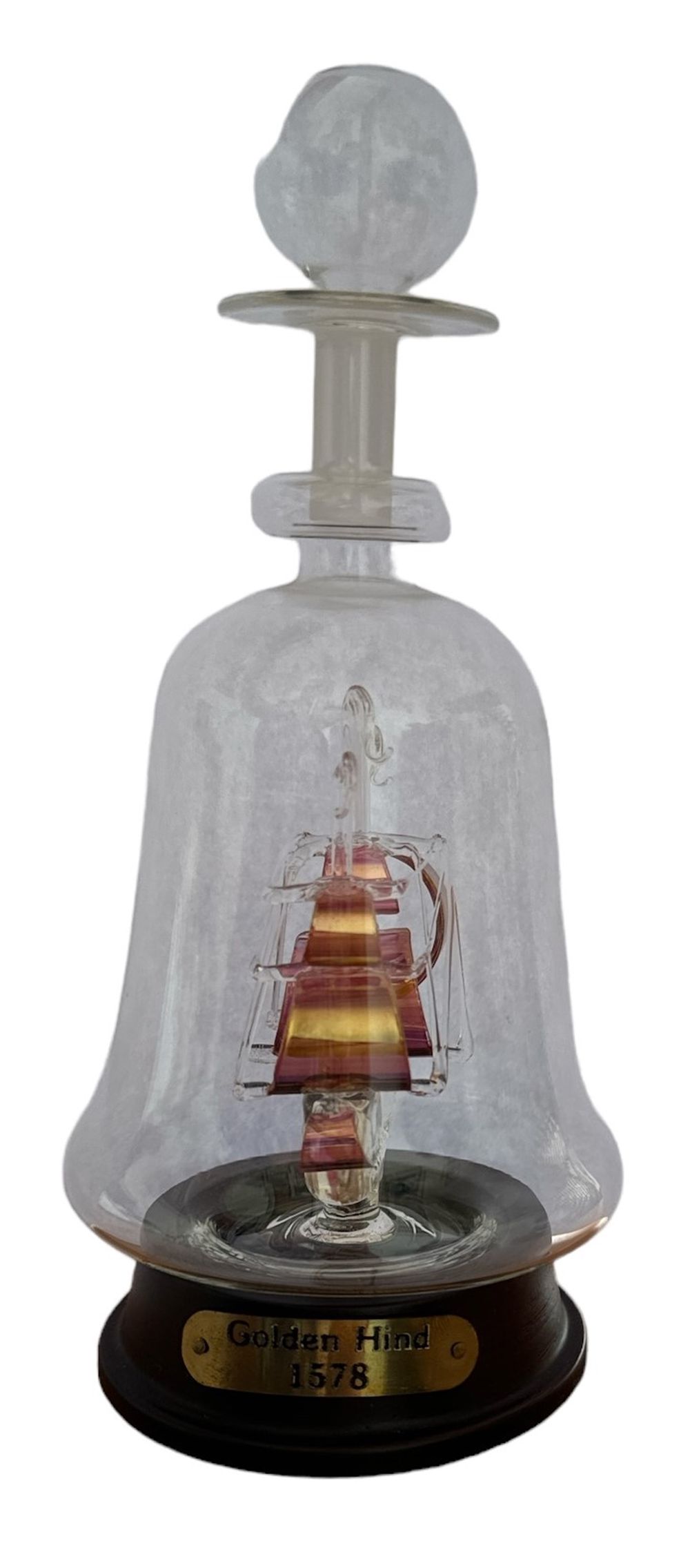 Lot 671: Resolution glass ship in glass bottle, Mayflower Glass...