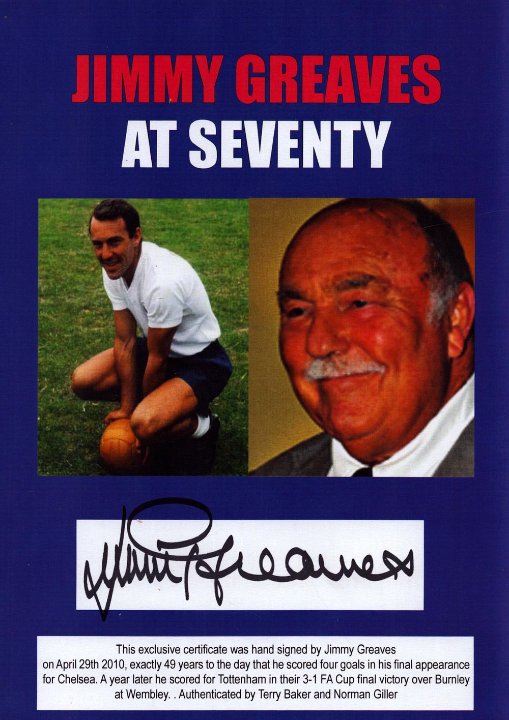 Lot 678: Footballer, Jimmy Greaves signed flyer. Was an English...