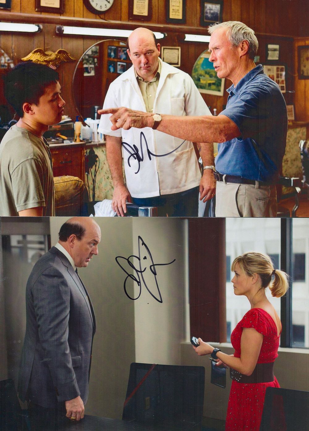 Lot 694: John Carroll Lynch, actor. Two signed 11x8 inch...