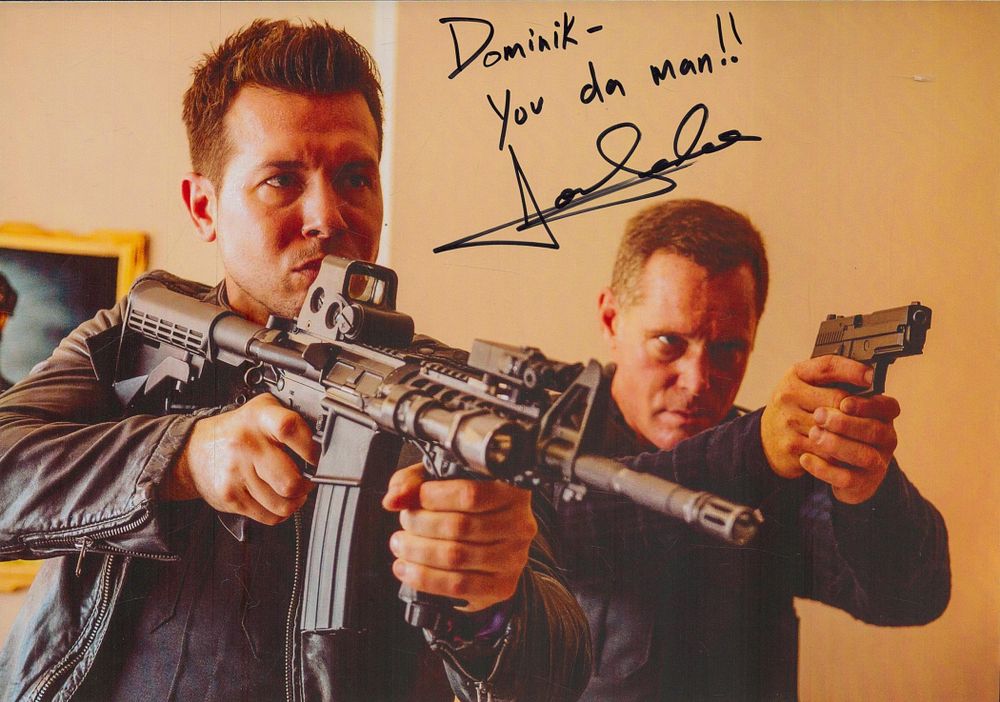 Lot 695: Jon Seda, actor. Two signed and dedicated 11x8...