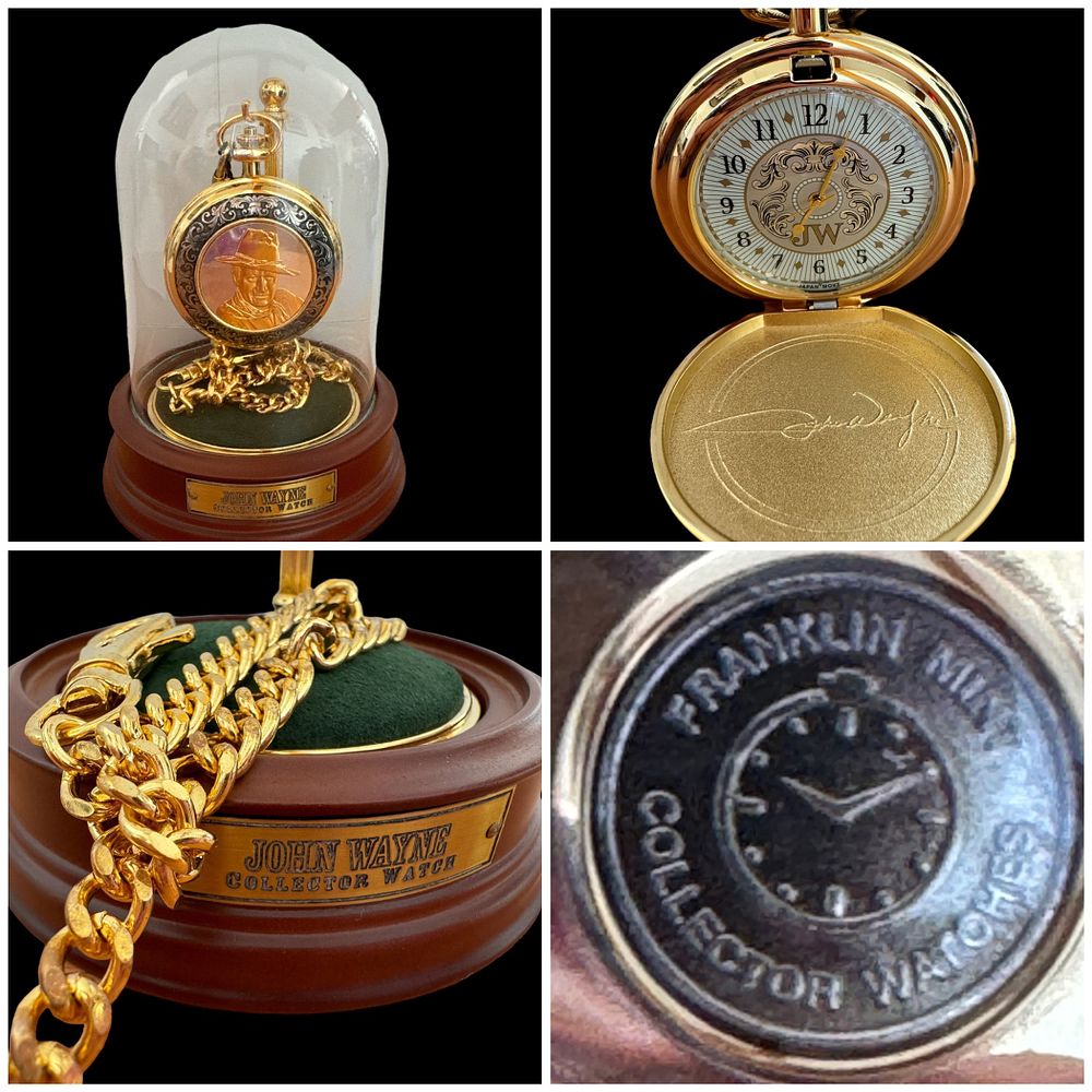 Lot 703: John Wayne Collector Pocket watch by Franklin Mint...