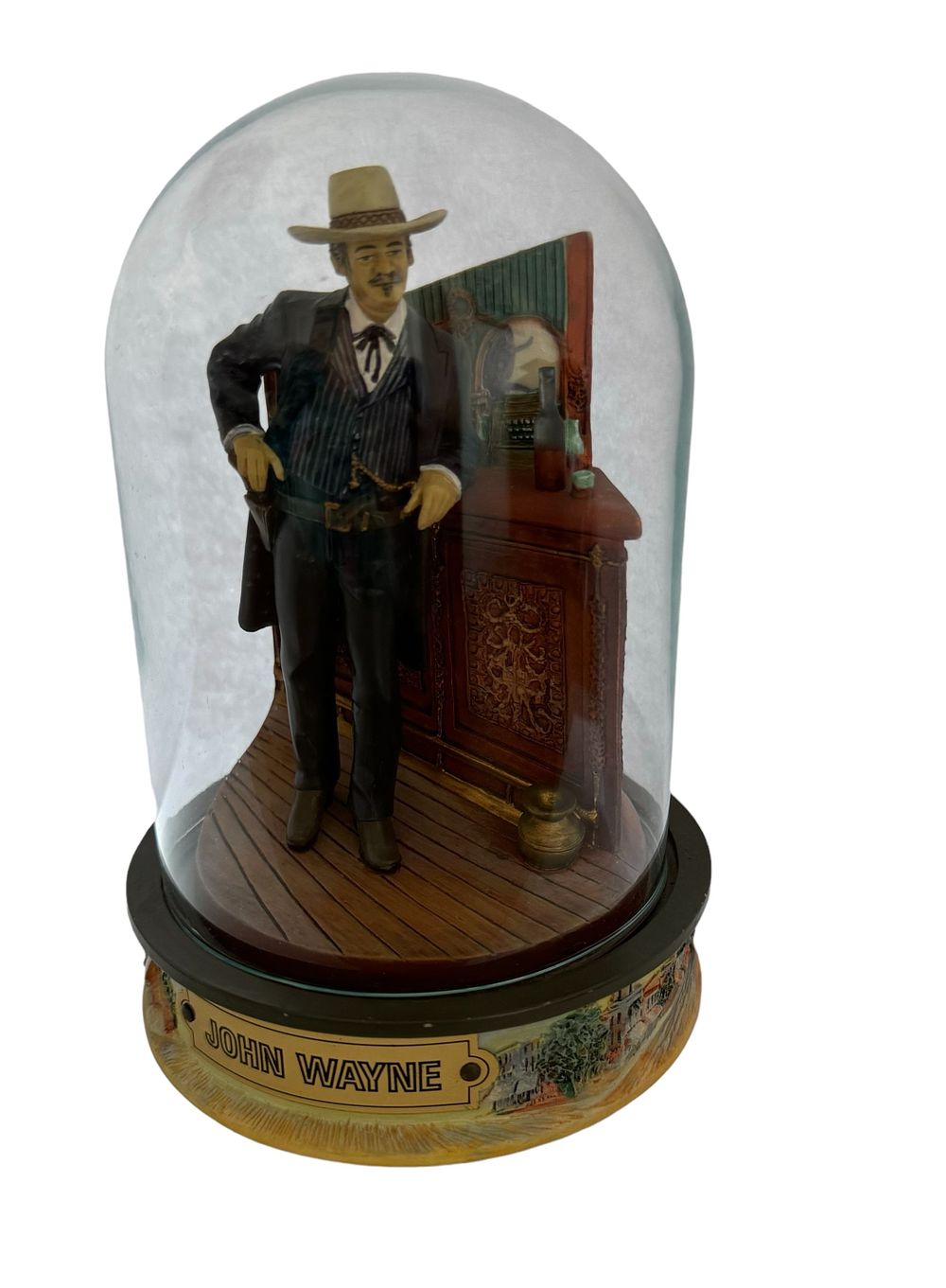 Lot 705: John Wayne Franking Mint Glass Dome Sculpture Black...