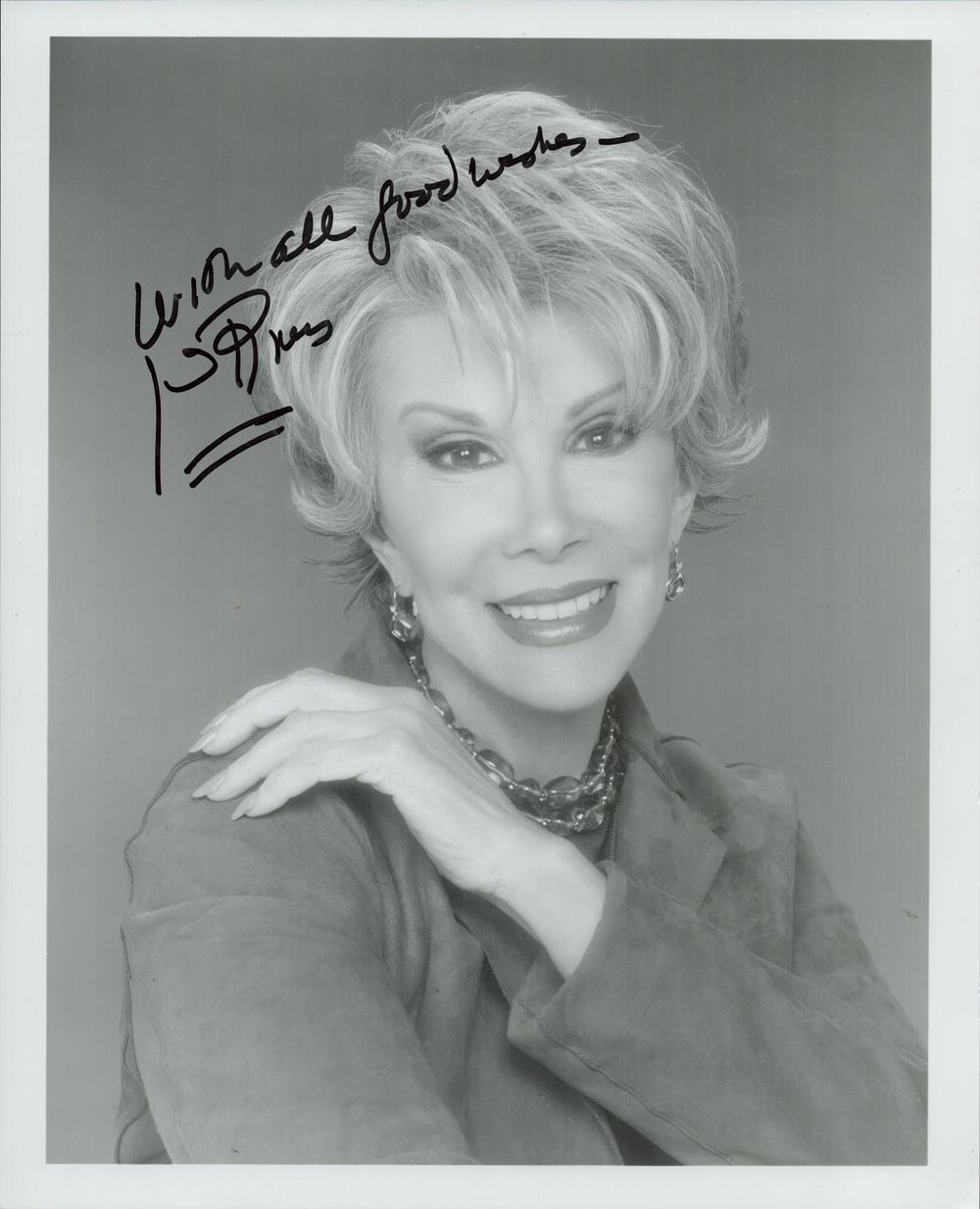 Lot 382: Joan Rivers signed 10x8 inch black and white...