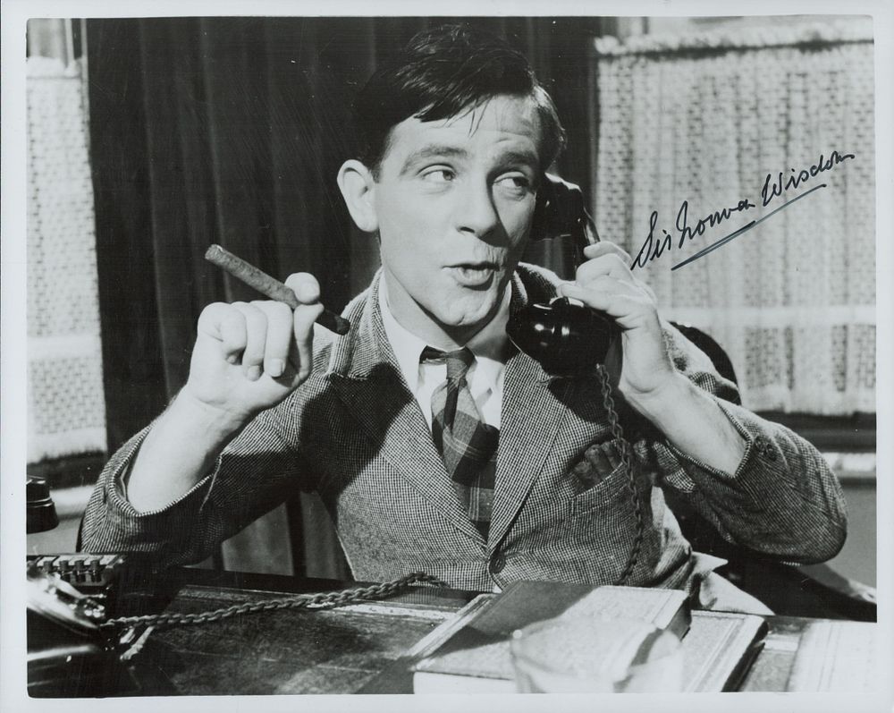 Lot 402: Norman Wisdom signed 10x8 inch black and white...