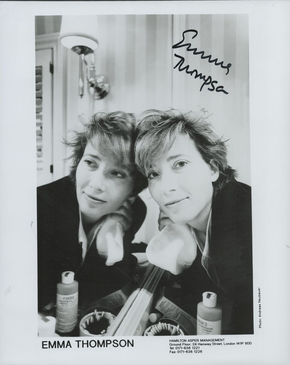 Lot 427: Emma Thompson signed 10x8 inch black and white...