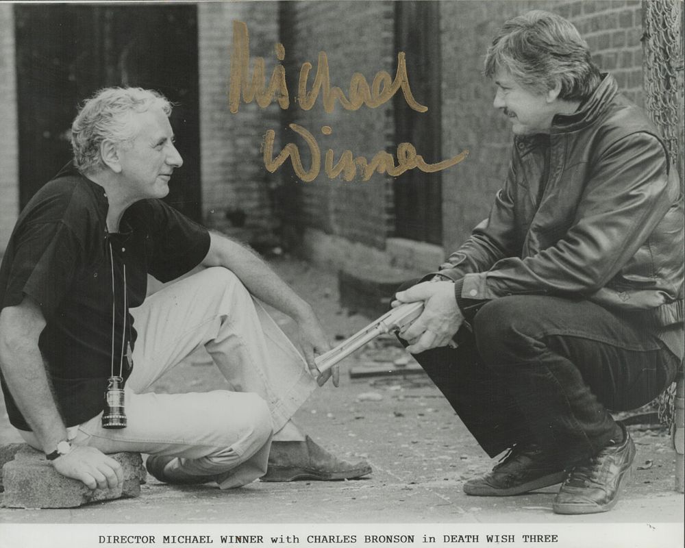 Lot 480: Michael Winner signed 12x8 inch Death Wish Three...