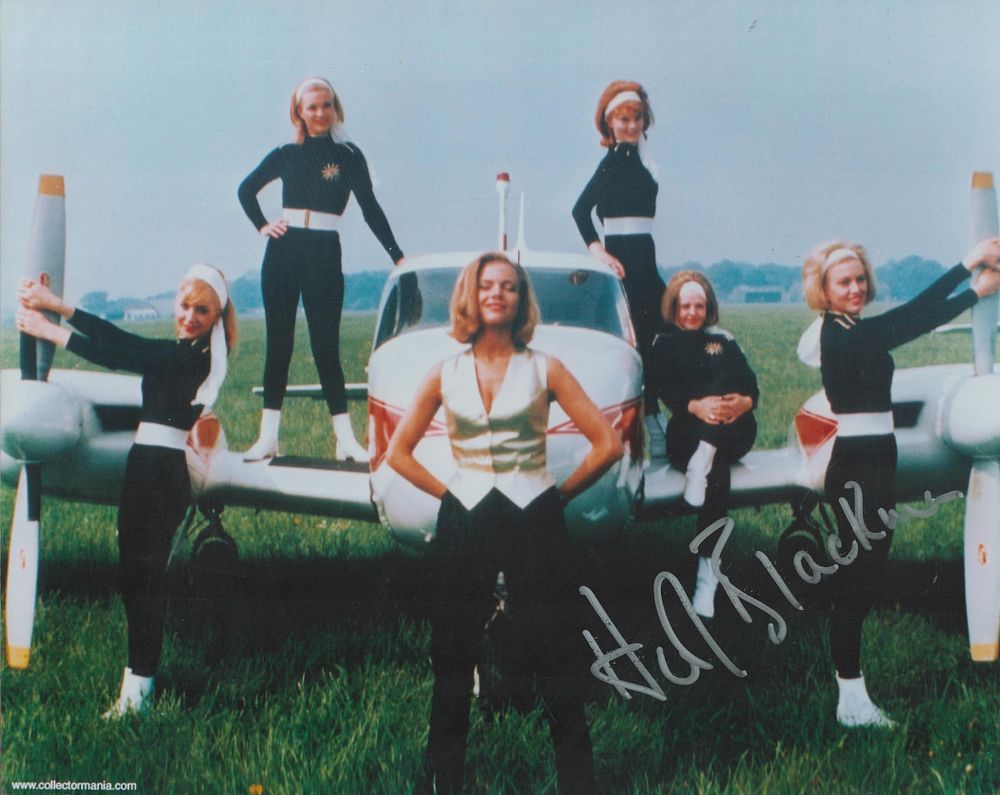 Lot 485: Honor Blackman signed 10x8 inch James Bond Goldfinger...
