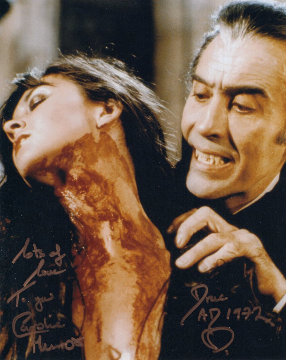 Lot 563: Dracula AD1972 hammer horror movie BandW 8x10 photo...