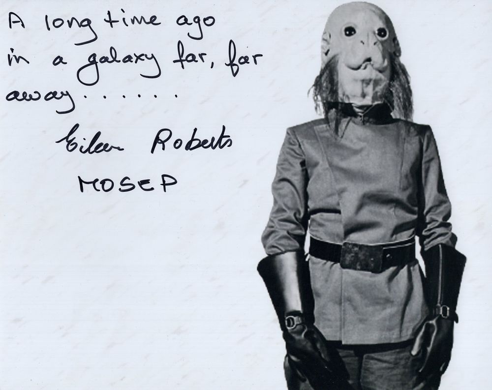 Lot 616: Star Wars 8x10 BandW photo signed by A...